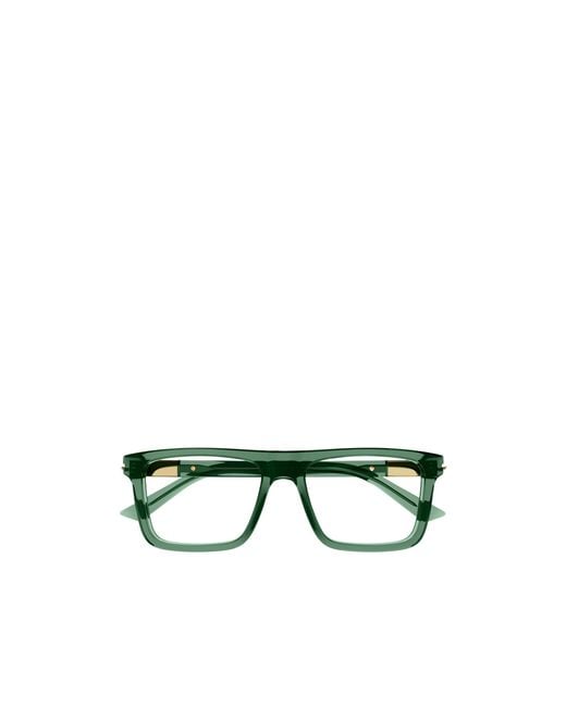Gucci Green Eyewear Square Frame Glasses for men