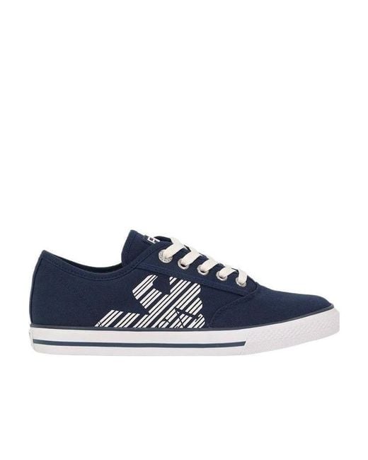 EA7 Blue Logo Strapped Casual Sneakers for men