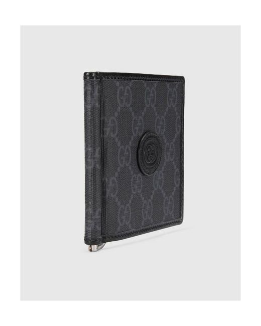 Gucci Black Monogrammed Bi-Fold Wallet for men