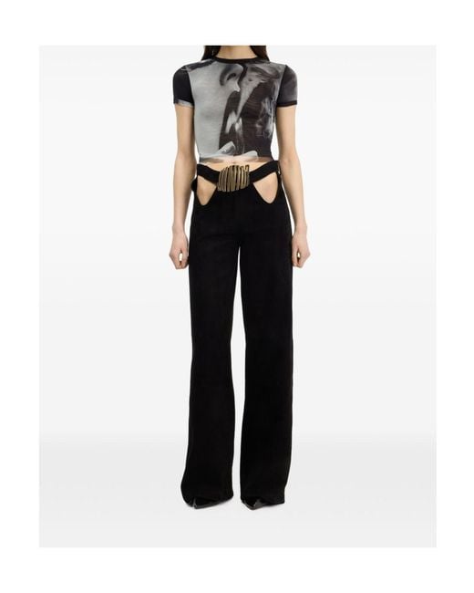 Jean Paul Gaultier Black Smoking Print T-Shirt