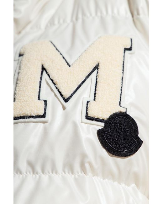 Moncler White Logo Motif Patch Detail Padded Vest