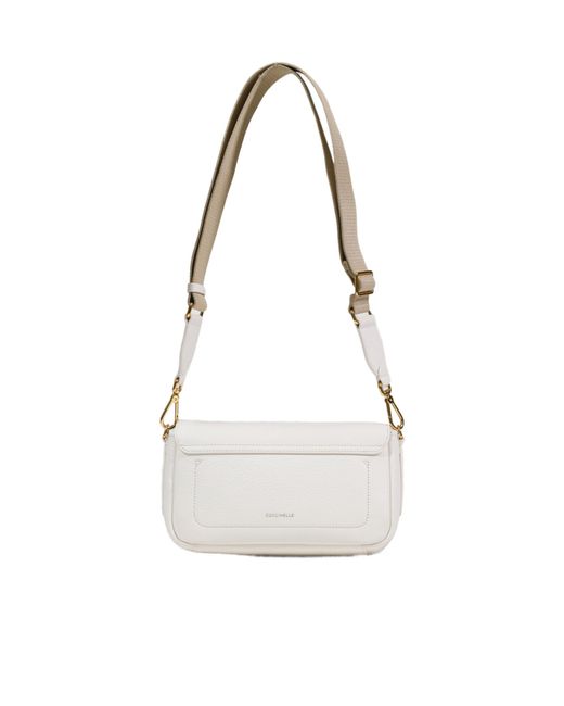 Coccinelle White Medium C-Me Lock Shoulder Bag