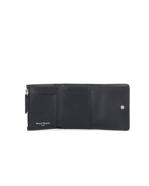 Maison Margiela Blue Four-Stitch Tri-Fold Wallet