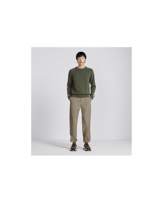 Dior Gray Homme Logo Patch Belted-Waist Trousers for men