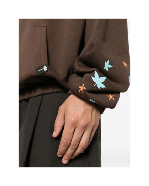 Palm Angels Brown Graphic-Print Pouch-Pocket Sweater for men