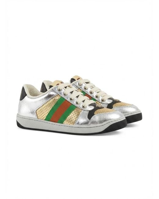 Gucci Gray Screener Low-Top Sneakers