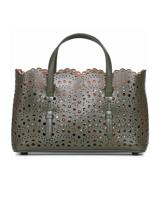 Alaïa Metallic Vienne Perforated Open Top Handbag