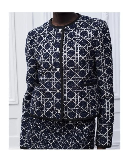 Dior Gray Macrocannage Cropped Jacket
