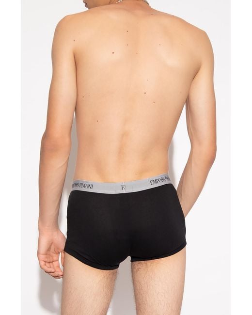 Emporio Armani White Three-Pack Branded Boxers for men