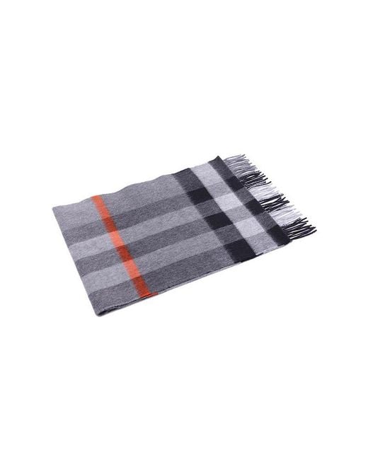 Burberry Blue Logo Checkered Scarf