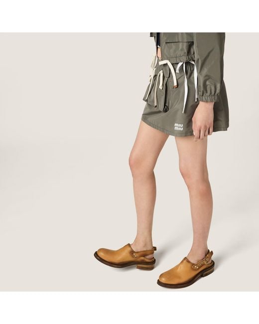 Miu Miu Green Technical Fabric Miniskirt