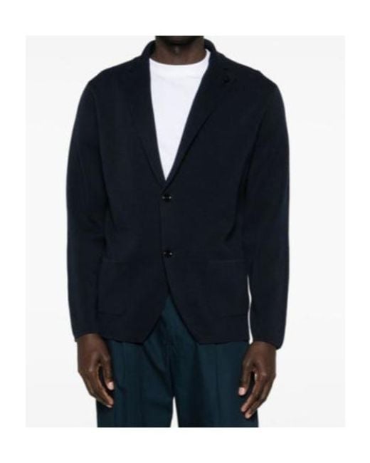 Lardini Black Textured Knitted Jacket for men