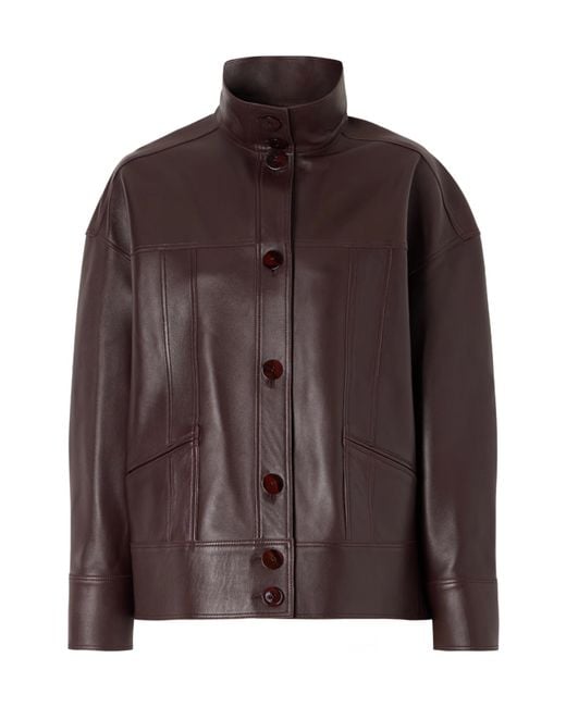 Galvan Brown Cropped Leather Jacket