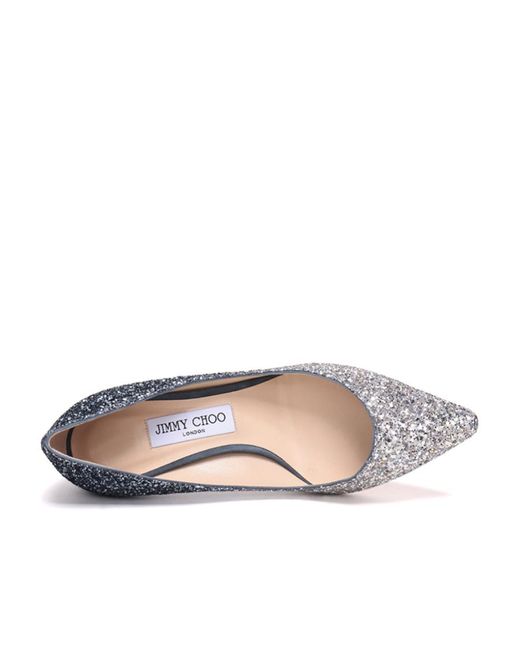 Jimmy Choo White Romy 60 Glitter Pumps
