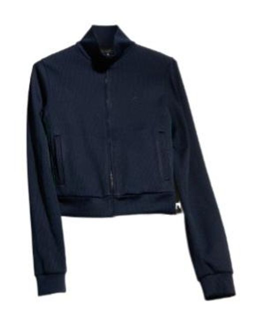 Gucci Blue Zip-Up Ribbed Sweatshirt