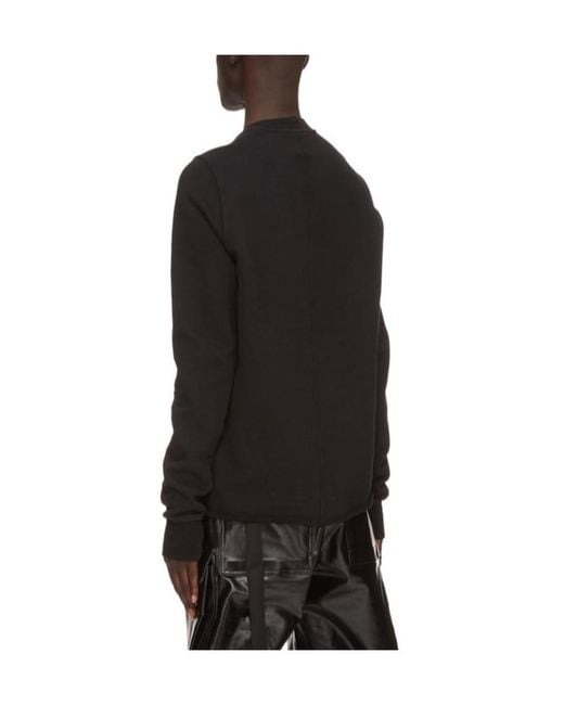 Rick Owens Black Logo-Patch Cotton Sweatshirt for men