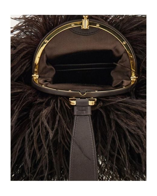 Ferragamo Black Double Gancini Mini Clutch