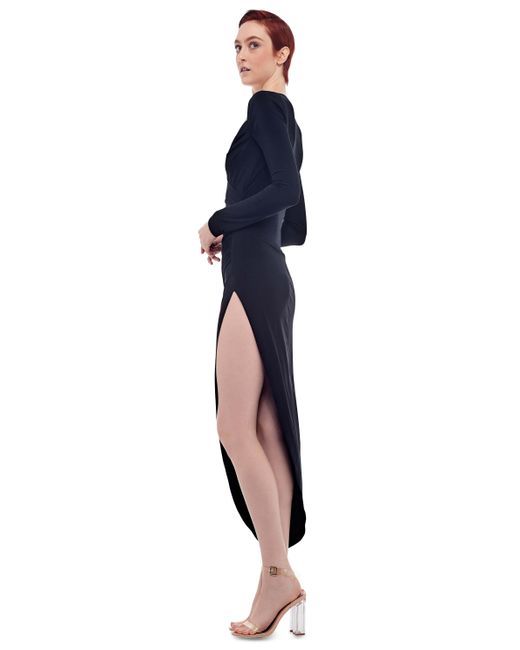 Norma Kamali Black Asymmetric Wrap Dress