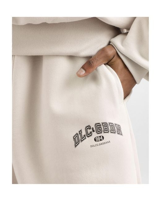 Dolce & Gabbana Gray Logo Printed Jersey Joggers for men