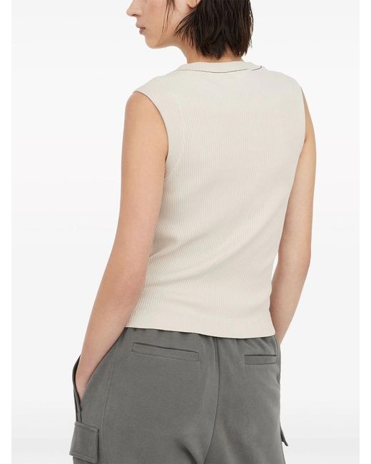 Brunello Cucinelli Gray Knitted Crewneck Tank Top