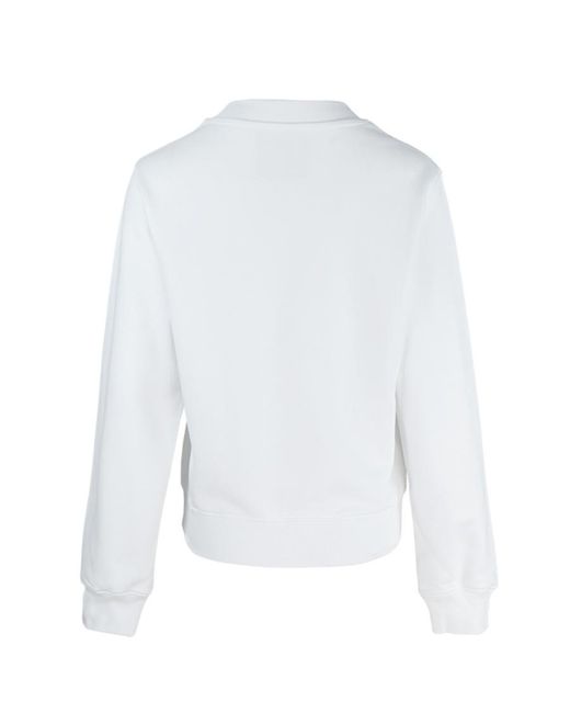 Moschino White Teddy Mirror Crew-Neck Sweatshirt