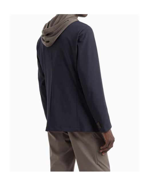Emporio Armani Blue Travel Essentials Single-Breasted Blazer for men