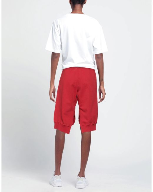 MM6 by Maison Margiela Red Solid Color Fleece Pants