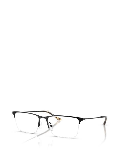 Emporio Armani Metallic Rectangular Frame Glasses for men
