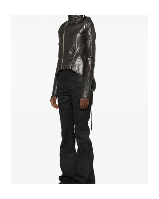 Rick Owens Black High-Neck Zipped Jacket