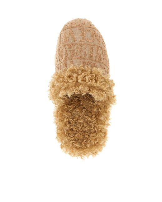 Versace Natural Round-Toed Slippers for men