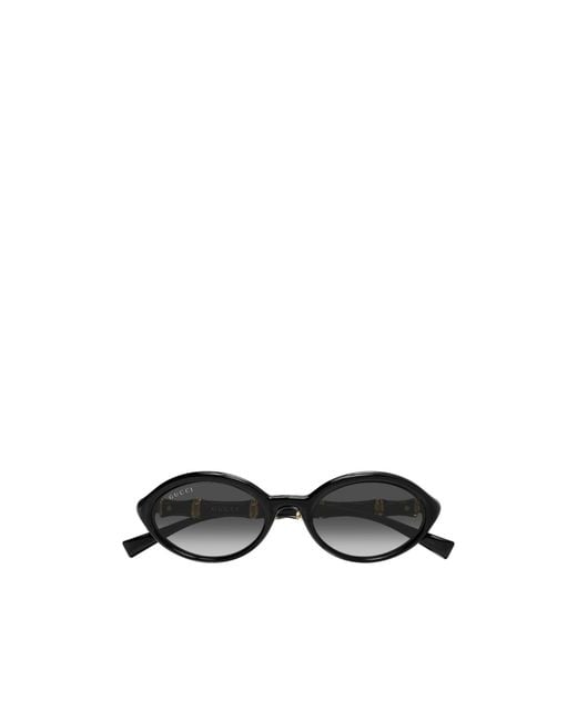 Gucci White Eyewear Oval Frame Sunglasses