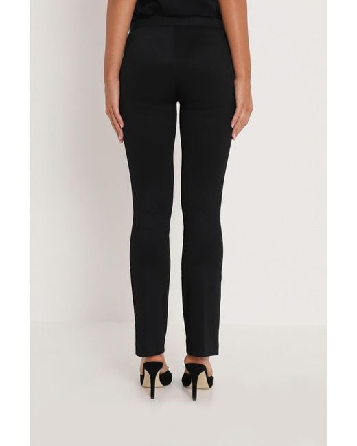 Helmut Lang Black Cropped Flared Ribbed Leggings