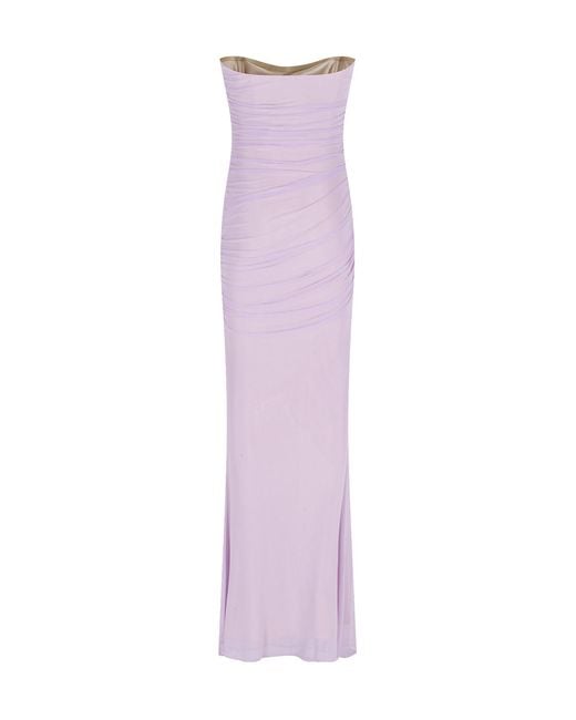 retroféte Purple Draped And Ruched Dress