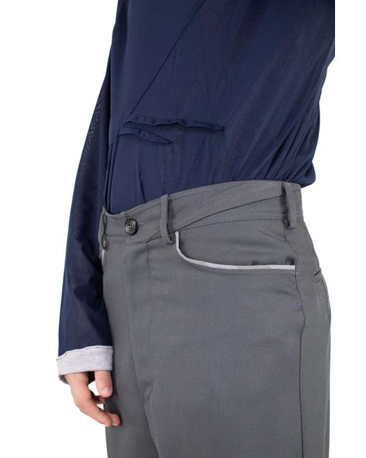 Kiko Kostadinov Blue Belt-Loop Casual Pants for men