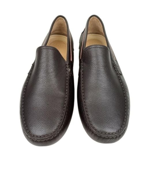 Bally Brown Logo Business Casual Shoes for men