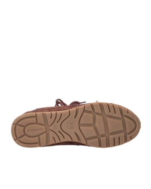 Pinko Brown Yulia 01 Lace-Up Sneakers