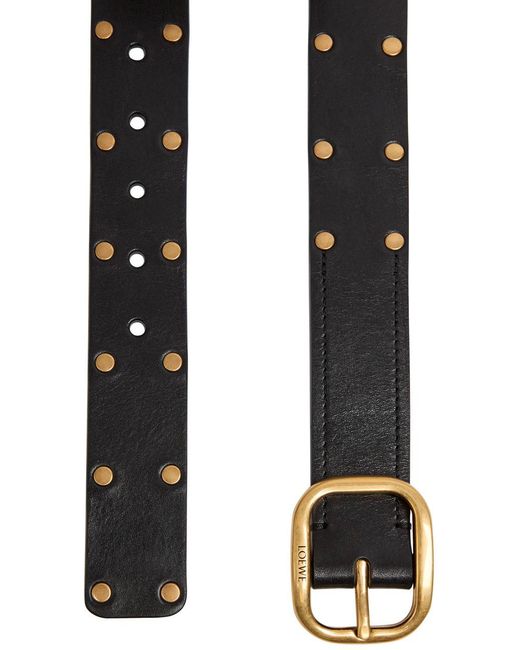 Loewe White Studded Leather Belt