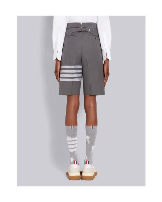 Thom Browne Gray 4-Bar Stripe Tailored Shorts