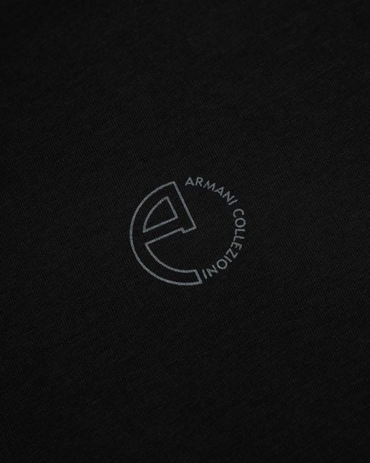 Armani Collezioni Black V-Neck Short-Sleeved T-Shirt for men