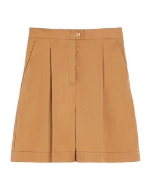 Max Mara Brown Stretch Poplin Bermuda Shorts