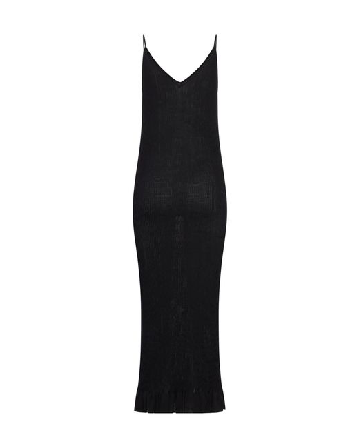 Jil Sander Black Dress With Ruffles