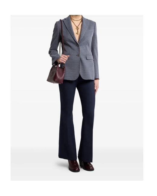 Etro Blue Single-Breasted Blazer