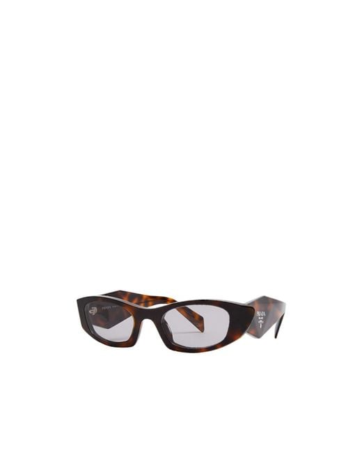 Prada White Narrow Oval-Frame Sunglasses