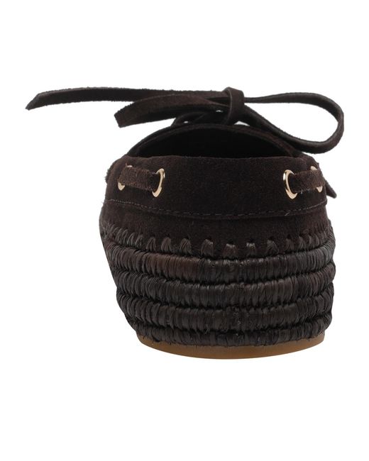 Paloma Barceló Black Paloma Barceló Penelope Lace-Up Flat Shoes