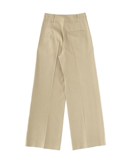 Alysi Natural Pleated Tailored Pants