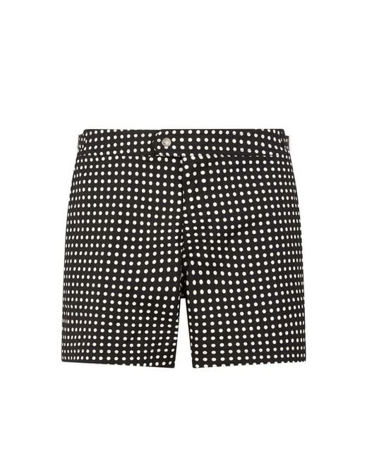 Tom Ford Black Polka-Dot Swim Shorts for men