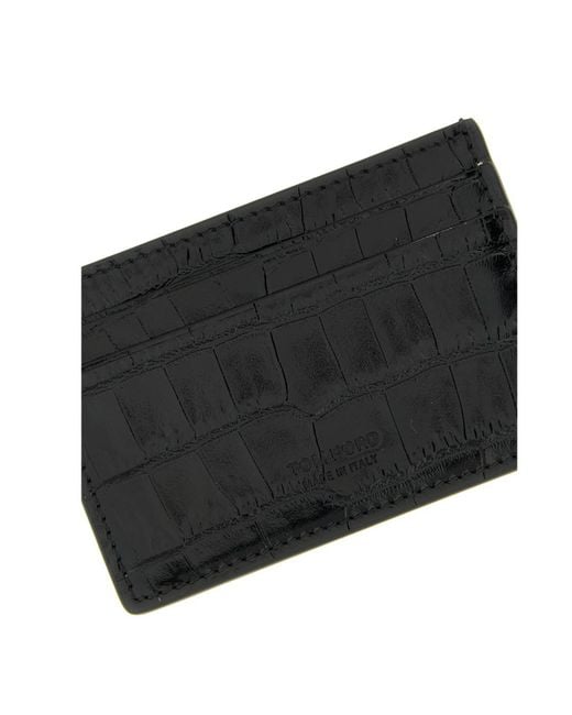Tom Ford Black Embossed Cardholder for men