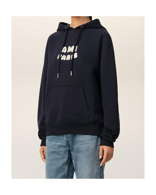 AMI Blue Hoodies for men