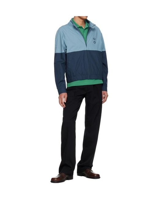 Craig Green Blue X Fred Perry Collaboration Raglan Sleeve Casual Jacket for men