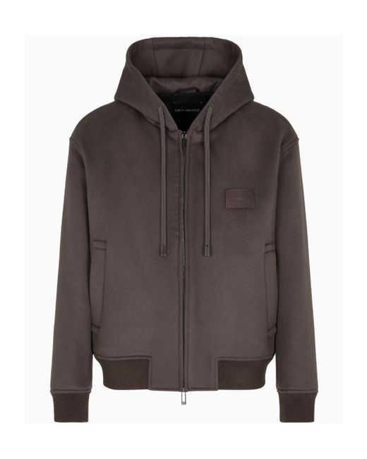 Emporio Armani Brown Hooded Blouson for men